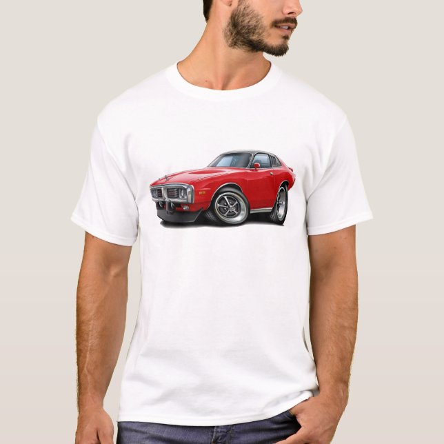 1973-74 Charger Red-Black SE Car T-Shirt (Front)
