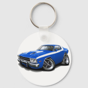 1973-74 Roadrunner Blue-White Car Key Ring