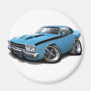 1973-74 Roadrunner Lt Blue-Black Car Magnet