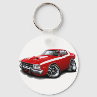 1973-74 Roadrunner Red-White Car Key Ring