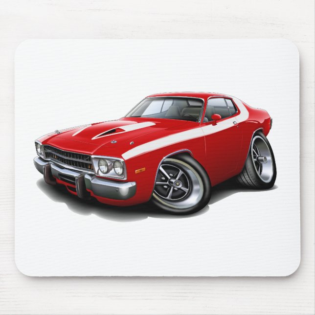 1973-74 Roadrunner Red-White Car Mouse Mat (Front)