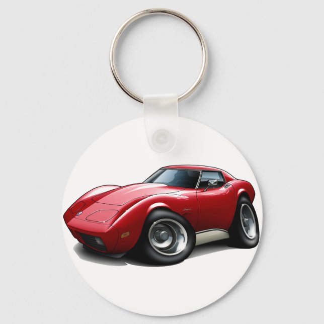 1973-76 Corvette Red Car Key Ring (Front)