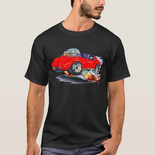 1973-76 Corvette Red Car T-Shirt (Front)