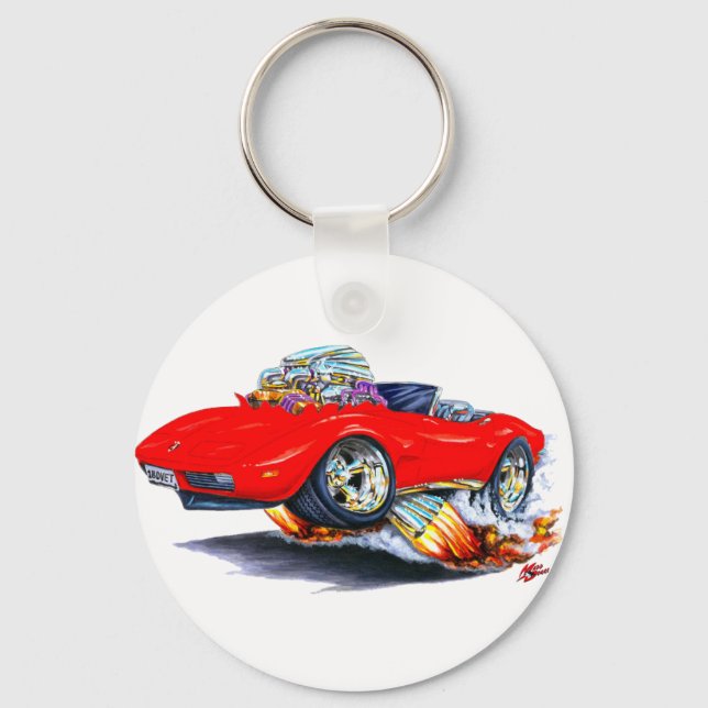 1973-76 Corvette Red Convertible Key Ring (Front)