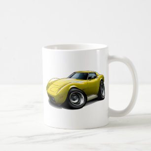 1973-76 Corvette Yellow Car Coffee Mug