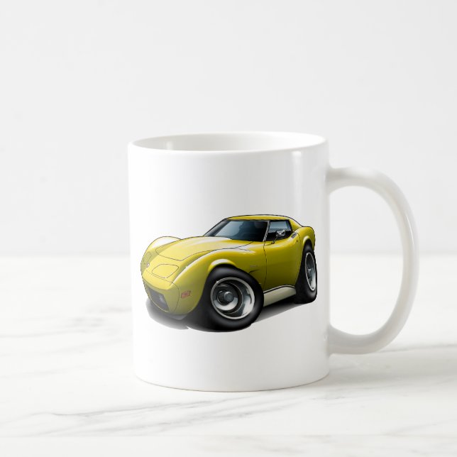 1973-76 Corvette Yellow Car Coffee Mug (Right)