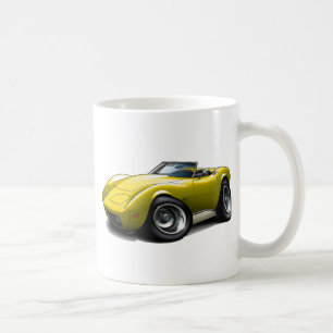 1973-76 Corvette Yellow Convertible Coffee Mug