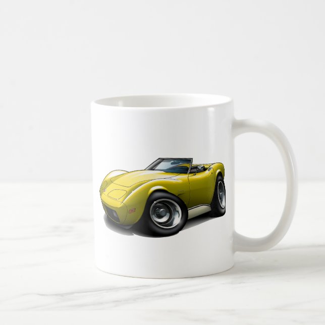 1973-76 Corvette Yellow Convertible Coffee Mug (Right)