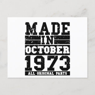 1973 Birthday october Vintage Saying Postcard