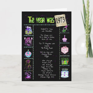 1973 Birthday Year Trivia Card