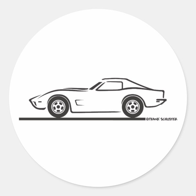 1973 Corvette Classic Round Sticker (Front)