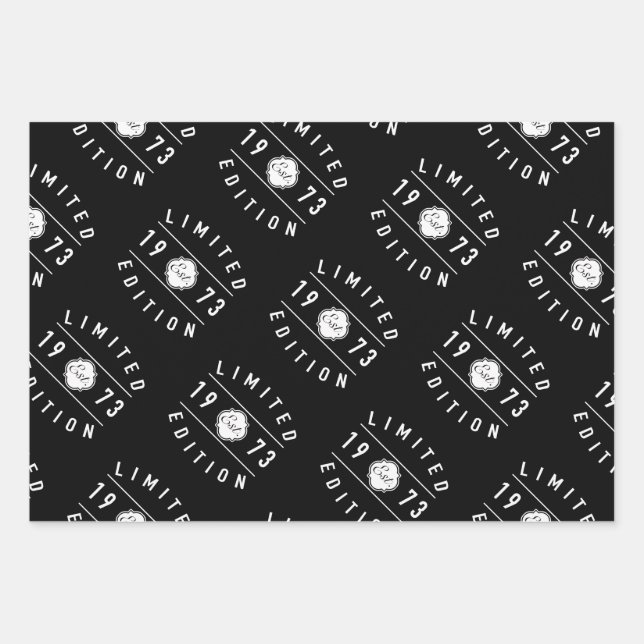 1973 Limited Edition 50th Birthday Wrapping Paper Sheet (Front)