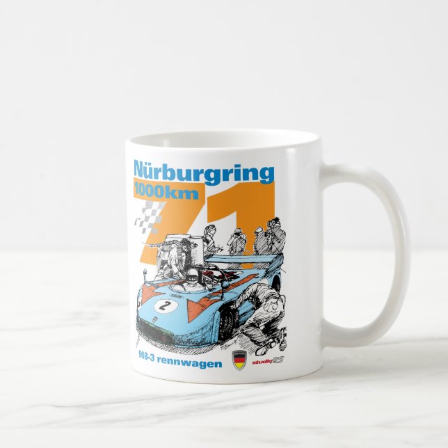 1973 Nurburgring 1000 km Porsche 908-3 Coffee Mug (Right)