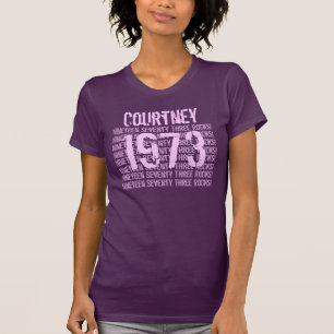 1973 or Any Year 50th Birthday Gift  Purple T-Shirt