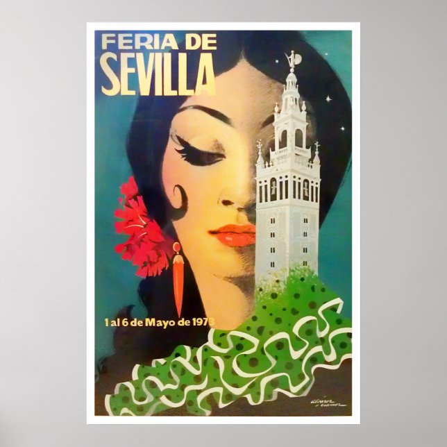 1973 Seville Spain Feria de Sevilla vintage Poster (Front)