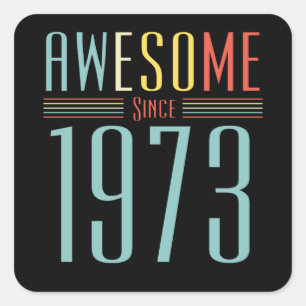 1973 Vintage Birthday Square Sticker