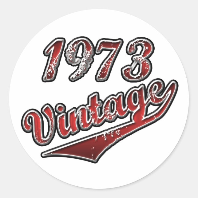 1973 Vintage Classic Round Sticker (Front)