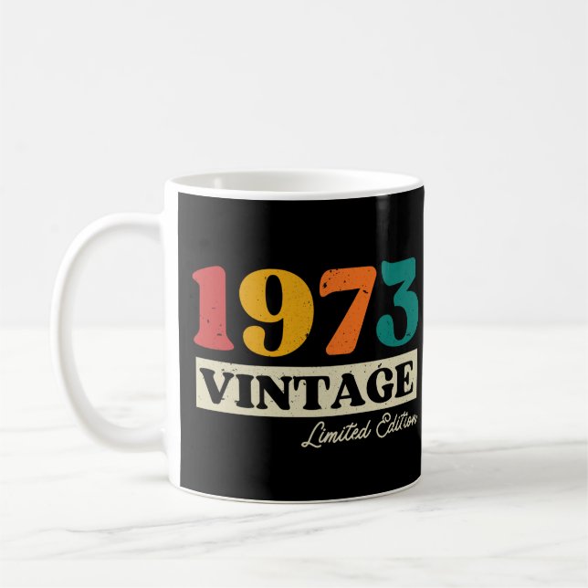 1973 Vintage Limited Edition 51st Birthday Coffee Mug (Left)