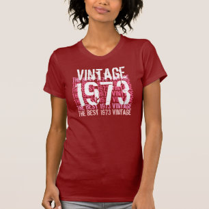 1973 Vintage - Red Pink White Birthday G201 T-Shirt
