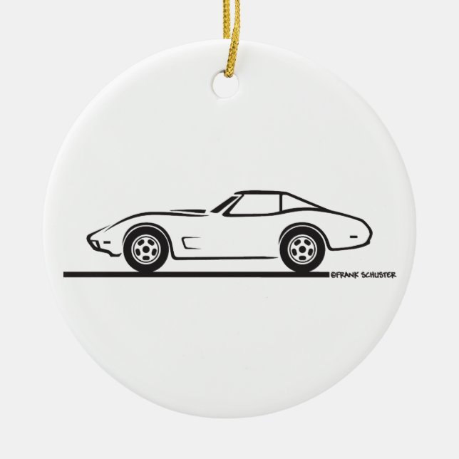1974 1975 1976 1978 Chevrolet Corvette Hard Top T Ceramic Tree Decoration (Front)
