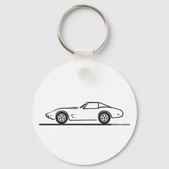 1974 1975 1976 1978 Chevrolet Corvette Hard Top T Key Ring (Front)