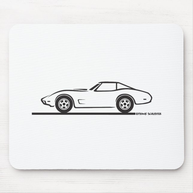 1974 1975 1976 1978 Chevrolet Corvette Hard Top T Mouse Mat (Front)