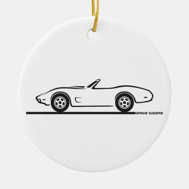 1974 - 1977 Corvette Convertible Ceramic Tree Decoration (Front)