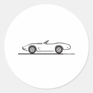 1974 - 1977 Corvette Convertible Classic Round Sticker