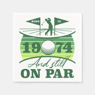 1974 50th Birthday Golf Humour Napkin