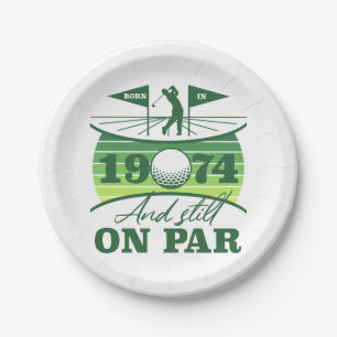1974 50th Birthday Golf Humour Paper Plate