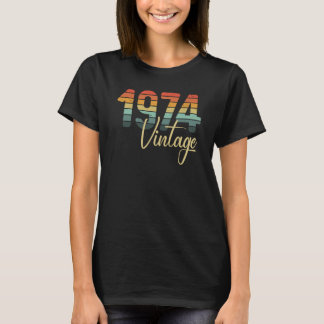 1974 All Original Parts B Day Vintage Retro Sunset T-Shirt