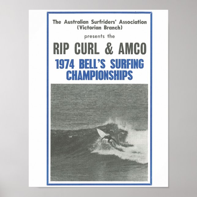 1974 Bells Surfing Championships, surf competition Poster (Front)