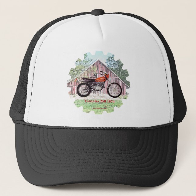 1974 Classic Motorcycle Yamaha 250 Trucker Hat (Front)