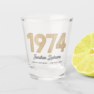 1974 Gold and Black 50th Birthday Shot Glass