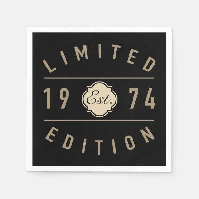 1974 Limited Edition 50th Birthday Napkin (Front)
