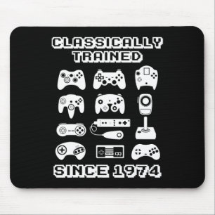 1974 Old School Video Game Theme Birthday Gift Men Mouse Mat