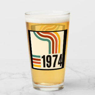 1974 Retro Vintage Poster 50th Birthday Glass