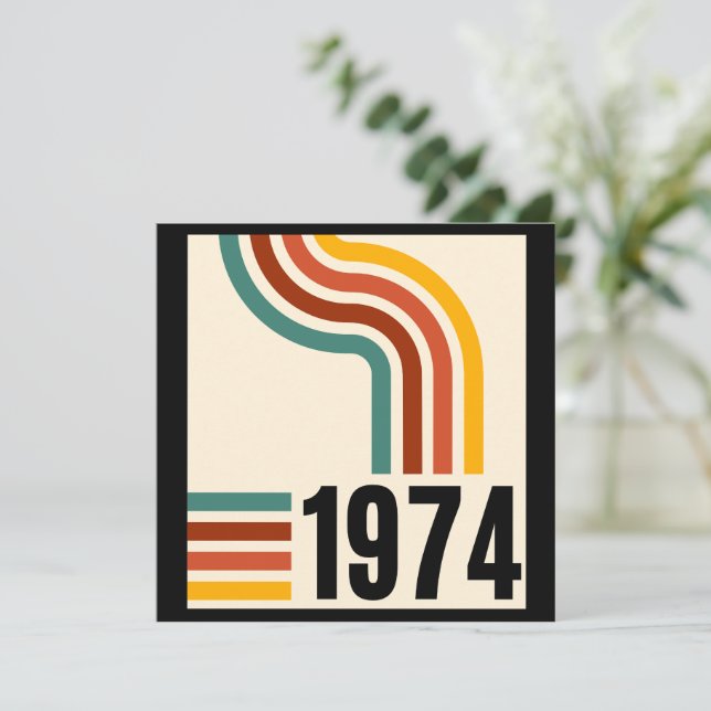 1974 Retro Vintage Poster 50th Birthday Invitation (Standing Front)