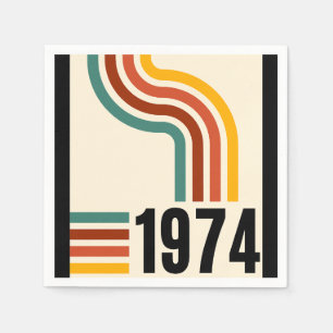 1974 Retro Vintage Poster 50th Birthday Napkin