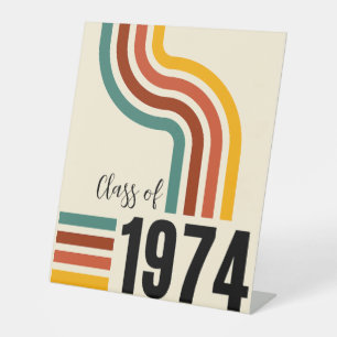 1974 Retro Vintage Poster 50th Reunion Class of Pedestal Sign