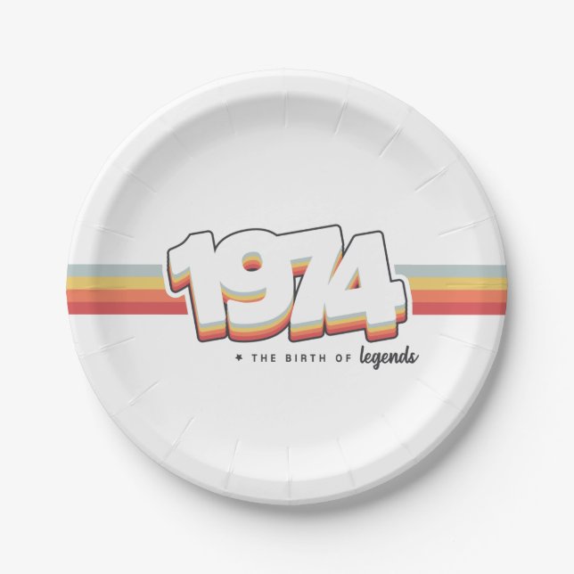 1974 The birth of legends Paper Plate (Front)