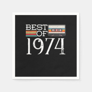1974 Vintage 46 th Birthday Anniversary Gift Napkin