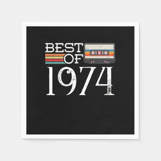 1974 Vintage 46 th Birthday Anniversary Gift Napkin (Front)
