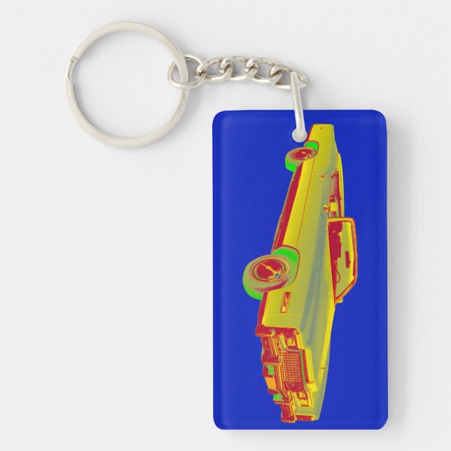 1975 Cadillac Eldorado Convertible Pop Art Key Ring (Front)
