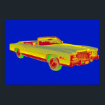 1975 Cadillac Eldorado Convertible Pop Art Poster<br><div class="desc">Vintage 1975 Cadillac Eldorado Convertible pop art image.</div>
