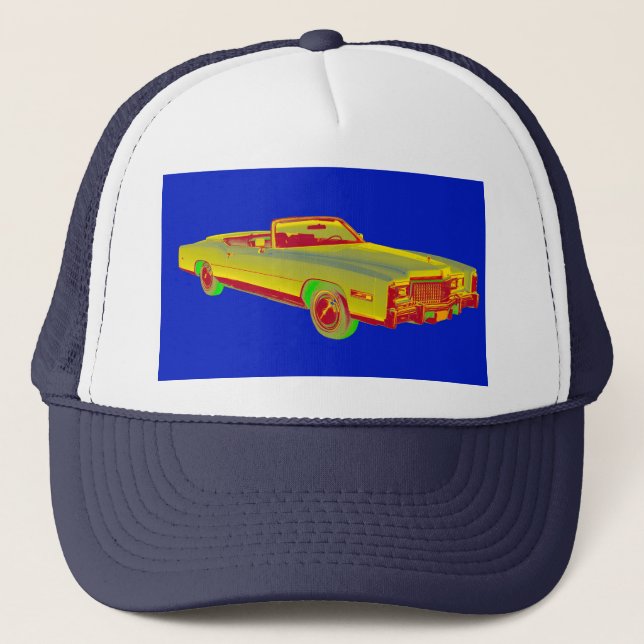 1975 Cadillac Eldorado Convertible Pop Art Trucker Hat (Front)