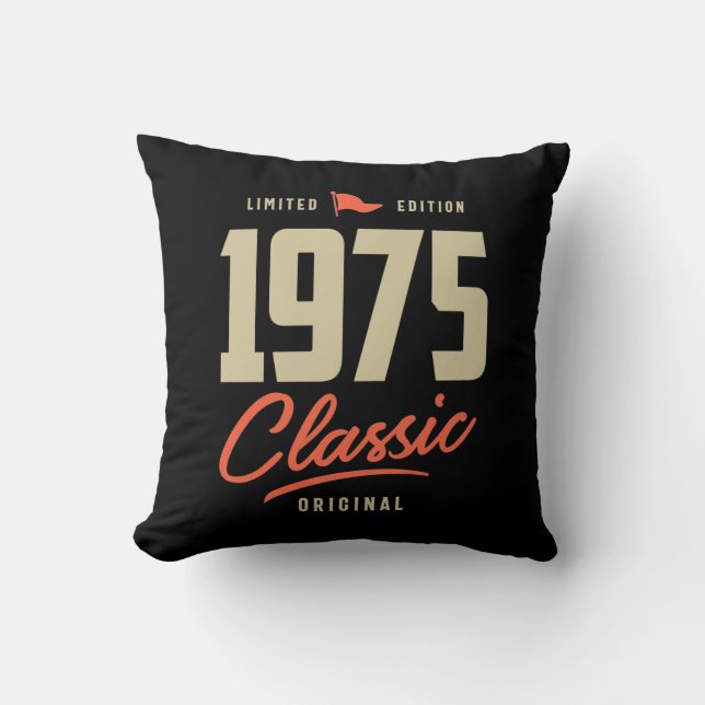 1975 Classic Birthday Gift Cushion (Front)