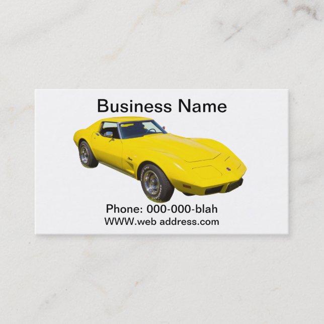 1975 Corvette Stingray Sports Car Business Card (Front)