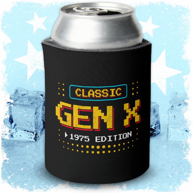 1975 Gen X Classic Retro Gamer Gaming Birthday Can Cooler (Creator Uploaded)