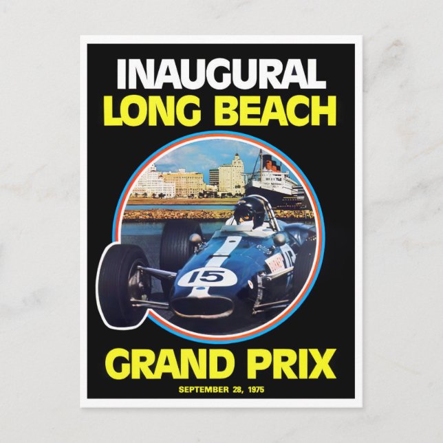 1975 Long Beach Grand Prix car racing Postcard (Front)